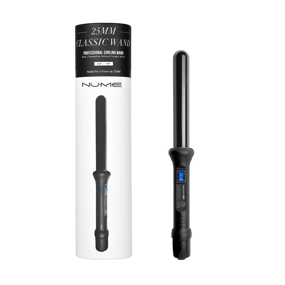 NUME 25mm Classic Curling Wand 1” Barrel Touramaline Hair Curler w Heat Glove